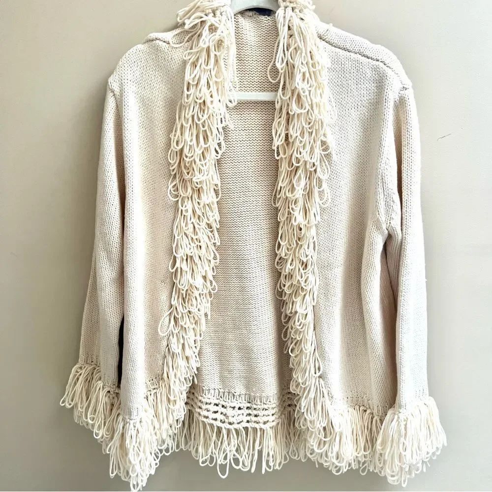 Sunday in Brooklyn Cream Fringe Sweater